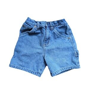 Arizona Toddler Boys Size 3T Blue Denim Carpenter Jean Shorts Elastic Waist
